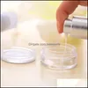 Transparent Small Bottle 2G/2.5G Cosmetic Empty Jar Pot Eyeshadow Lip Balm Face Cream Sample Container Drop Delivery 2021 Packing Boxes Of