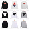 Designer Cdgs Classic Hoodie Fashion Play Little Red Peach Heart Printed Mens and Womens Sweater Round Neck t Shirt