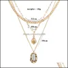 Pendentif Colliers Pendentifs Bijoux Europe Et Amérique Cristal Nouveau Style Femmes Mtilayer Collier De Perles À La Main Drop Delivery 2021 5Avnv