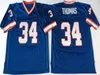 Chen37 Pas Cher Hommes Rétro Jim 12 Kelly Thurman 34 Thomas 78 Bruce Smith 83 Andre Reed Maillots De Football Vintage Sticthed Bleu Blanc S-3XL