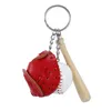 Party Favor Mini trois pièces gant de Baseball chauve-souris en bois porte-clés sport voiture porte-clés porte-clés cadeau pour homme femmes
