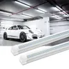 US STOCK 8FT LED Tube T8 Integrated 6000K Cold White 72W Transparent Cover Lights High Output Linkable LEDs Light Ceiling Garage Lighting