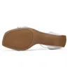 Sandaler Dream Pars Women's Square Toe Low Block chunky klackar Ankel Rem klänning Pumpar Vita skivor damskor och sandalsandaler