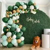 Kit d'arc de guirlande de ballon vert 1er anniversaire décoration de fête enfants sauvage un ballon en latex Jungle Safari fournitures de fête bébé douche 220523