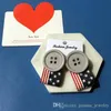 Korean Style Personality Buttons Ribbon Stud Earring For Women Girls Unique Female Jewelry 6 color Button Ear Studs Earrings