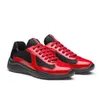 Berömda varumärken retro låga mens linea rossa skor amerika cup patent läder casual sneakers tränare chaussures snörning platt luxurys designers sho lesvago 39-46