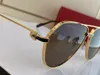 NYA Svarta Vintage Solglasögon för män Hot C Dekoration Oval Form Ansikte Dubbelbro PREMIERE Unisex körglasögon 18K guld metallbåge Glasögon Lunettes