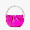 Sac de soirée designer femme sacs tendance de la mode ensemble diamant petit sac à main rond charme chaîne de conception de niche rose rouge à travers le sac polochon de luxe