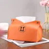 Mode Tissue Dozen Houder Designer Lederen Dozen Voor Slaapkamer Auto Home Decor Luxe Tissue Box Cover Letter H Tafeldecoratie 24115888