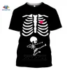 Sonspee Ankomst Man Skelett Inre Organs T-shirts 3D Print Round Neck Short Sleev T-shirt Anime Roliga Män T-shirt 220408