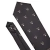 Fashion Designer Brown Skull Men Tie 8.5cm Silk Handkerchief Set For Wedding Groom Business Necktie