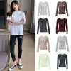 Kadınlar Uzun Kollu T-Shirt Katı Renk Ipek Hilal Ay Baskı Bodycon Yuvarlak Boyun Ince Casual Tops Lady Moda Ropa Mujer 220321