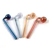 Heady Glass Pipe Smoking Pipes Mini Electric Plating Oil Burner Pipes Bubbler Portable Tobacco Tools Free Type Unique Small Dab Rigs