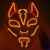 LED Halloween Party Mask Light Up Lumineux Rougeoyant Japonais Anime Demon Slayer Cosplay Masques AC