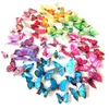 12PCS/Lot PVC Artificial Colourful Butterfly Decorative garden decorations Stakes Wind Spinners Decorations Simulation