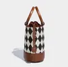 Hoge kwaliteit Vrouwen Houten handtas Emmer Tas Handtassen Draagbare Reizen Schouder Crossbody Mini Emmer Zakken