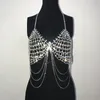 Bling Metallic Diamond Crop Serbatoi Donna Sexy Halter Backless Strass Nappa Scava fuori Nightclub Party Top Camis