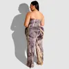 Женские спортивные костюмы Plus Size GX643A Оптовая женская одежда с плеча сексуальная печать галстук-дискуссии