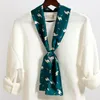 Scarves 2022 Designer Long Silk Scarf For Women Print Skinny Neck Foulard Lady Head Hair Collar Ribbon Tie Kerchief Bag