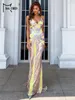 Missord Summer's Damska sukienka Elegancka Maxi Spaghetti Pasek cekiny wieczorne Prom Sexy Bodycon Backless Party Yellow Vestidos 220510