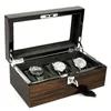 Titta på lådor fall avancerad träpianolack 3grids 5 rutnät smycken lådförvaring display med låssamling caja para relojeswa