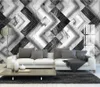 Wallpaper 3D personalizzato Wallpaper Photo Photo White Geometric Marble Piastrella moderna Minimalista TV Strafera Sfondo Wall