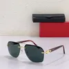 Sonnenbrille für Frauen Männer Sommer 0276 Stil Anti-Ultraviolett Retro Platte Quadratisch Halbrahmen Mode Brillen Zufällige Box