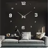 Zegary ścienne nowoczesne design duży zegar 3D DIY kwarcowe zegarki modowe akrylowe lustro naklejki na salon wystrój domu horlogewallwalll