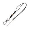 Pendanthalsband Chakra Natural Stone Pärlor Keychain Halsband Nyckel Anti-Lost Designed Long For Män Kvinnor Barn Äldre gåvapendant