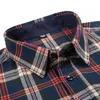 Aoliwen Brand Men 100% Cotton Classic Plaid Farm City Casual Shirt Large Dress For Soft Colorful Flannel 220330