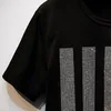 Damska koszulka 2022 Koreański Lato Moda Rhinestone Bling Luźne Czarne Kobiece Topy Y2K Kobiety Harajuku Krótki Rękaw Streetwear