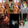 Dog Collars & Leashes Pet Collar LED USB Rechargeable Adjustable Resizable Silicone Luminous For Cat Night Exercise AccessoriesDog