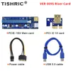Connecteurs de câbles d'ordinateur 1-10PCS TISHRIC PCI PCI-E PCIE Riser 009S 6Pin vers SATA 1X 16X USB3.0 Power Video Card Mining 009 BlueComputer