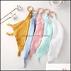 Serviettes Robes Gaze Anneau En Bois Toddler Toy Pacifier Apaiser Serviette Mouchoir Couettes Mousseline Douce Bébé Sec Bdejewelry Dhsqz