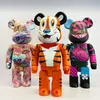 Ny Spot Bearbrick Violent Building Block Bear Happy Jump Tiger Hand-Made Decoration Trend Cartoon Style Desktop Decoration Gift 28cm