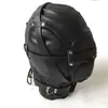 Leather Sex Headgear Mask Blindfold Breathing Hole Mouth and Ears Bondage with Locking s Sex Toys For Couples4576977