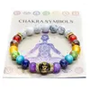 Bracele dla mężczyzn dla mężczyzn Bransoletka Chakra Znaczenie Naturalne kryształowe leczenie lęk biżuteria mandala joga medytacja prezent lars22