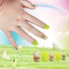 Unghie finte 24PCS Bambini Bambini Ragazza Mucche finte Copertura completa Cute Cartoon Nail Tips Immagine animale Strumento artistico staccabile Prud22