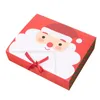 Carré Joyeux Noël Boîte D'emballage En Papier Père Noël Favor Coffrets Cadeaux Bonne Année Boîte De Bonbons Au Chocolat Articles De Fête 24x19.5cm