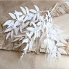 Artificielle fleur blanche plante fête mariage Bouquet soie fleur maison Vase décor feuille de saule vert herbe fausses fleurs