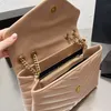Chain Crossbody Bags Women Shoulder Envelope bag Handbag Y-shaped Facade Leather Genuine Leather Hardware Letters Flap Hasp High Quality Purse