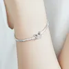 Neue Moments-Schlangenkettenarmbänder aus 100 % 925er-Sterlingsilber mit Schmetterlingsverschluss für Frauen, passend für Pandora-Charms, Perlenschmuck, DIY, 2022, Frühlingsneuheit 590782C01