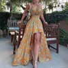 Robes décontractées printemps et été 2022 Amazon transfrontalier européen américain femmes tempérament Sexy cou imprimé robe décontracté