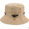 قبعة الصياد الرجال قبعة حوض حوض مع حبل ثقب القبعات الصيد الصيد الصيفية في الهواء الطلق في الهواء الطلق الصيد دلو القبعة Sun Visor B8284