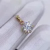 로켓 진짜 18K 화이트 골드 펜던트 1ct Moissanite 목걸이 6.5mm VVS 실험실 다이아몬드 여성 약혼 선물 AU750Lockets를위한 고급 보석