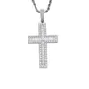 Pendant Necklaces Bling Cross For Men Women Gifts 2 Colors Geometric Zircon Hip Hop JewelryPendant