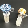 Wig wag colored bowls Thick Glass Bowl For Hookah 14mm Male Joint Funnel Bowls