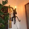 Monkey Lamp Salting Store Lamp Retro Industrial Resin Animal Rope Rope Lamp Nordic Chandelier J220613