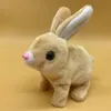 Peluche électrique lapin blanc mignon Simulation animal de compagnie à poil court peut courir et appeler les enfants jouer maison fille jouet pour animaux de compagnie