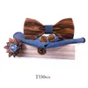 Bow Ties Sitonjwly Wooden Tie Hanky Cufflinks Brooch Set Women Wood Bowtie With Box Fashion Wedding Bridegroom Suit CorsageBow Emel22